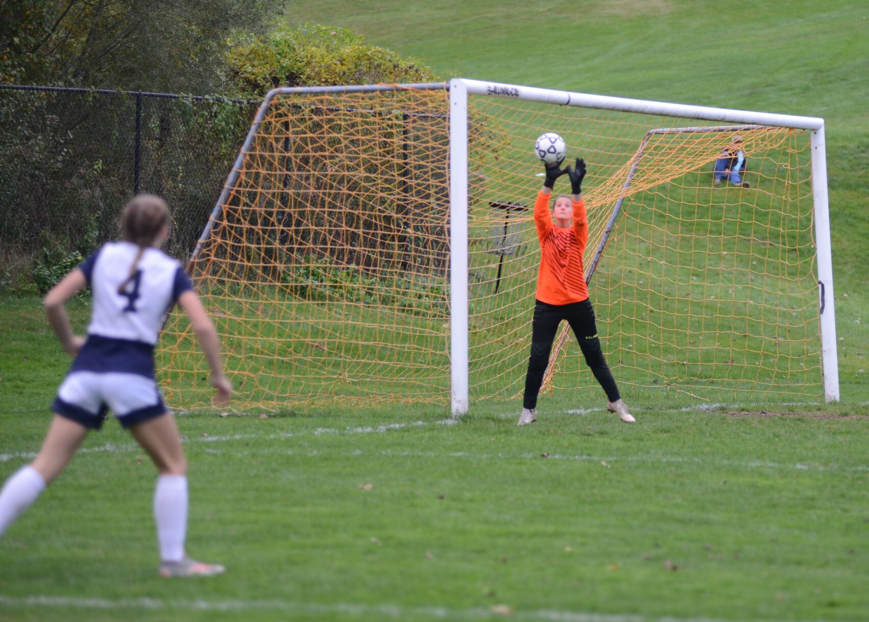Lovato knocks down a shot